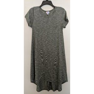 Lularoe Carly Dress Green Heathered Breast Pocket Short Sleeve Women's Size XS